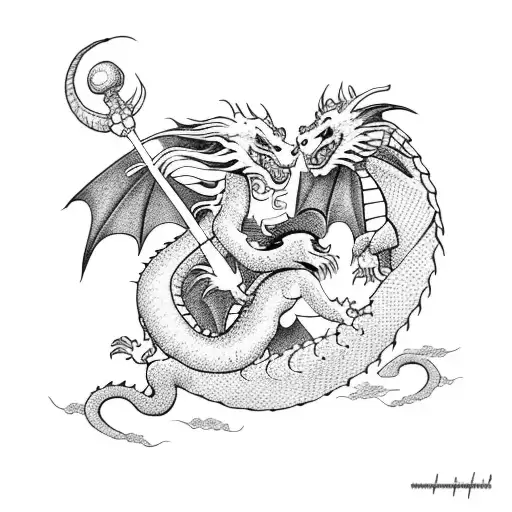 Dragon With Pixie Princess Riding It With A Panda In The Dragons Claws