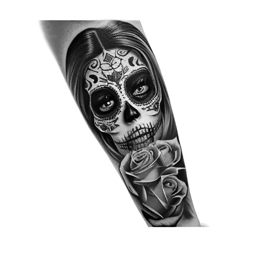 A Woman With A Sugar Skull