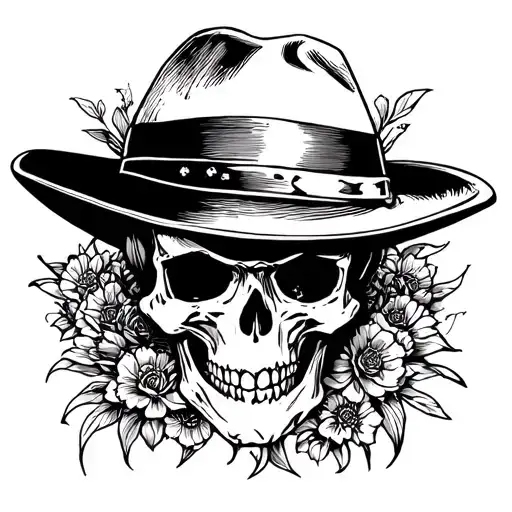 Skull Wearing A Hat