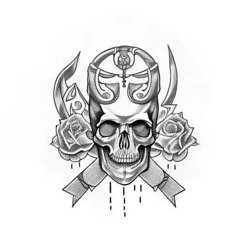 Libra With Skull And Text Richy In Middle