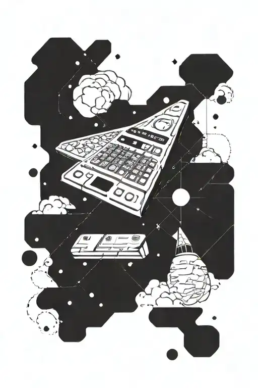 An Accountant's Calculator Transforming Into A Spaceship Exploring The Mysteries Of The Galaxy