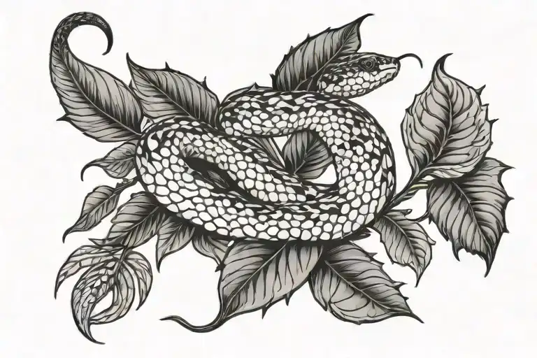Snake Coming Out Of Leaves