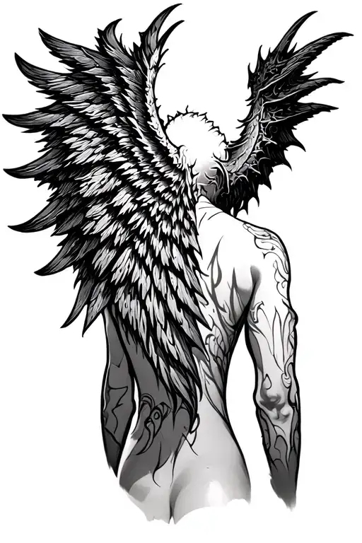 Wing Of The Demon On The Back