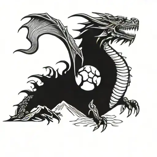 A Dragon Flying Over The Scottish Highlands