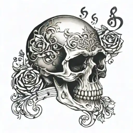 Skull With Music Notes