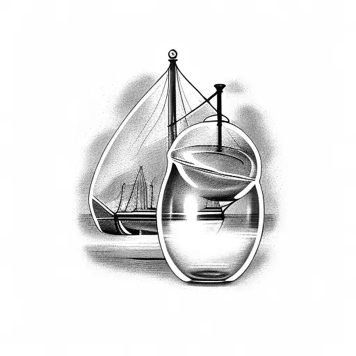 Hourglass With Ship