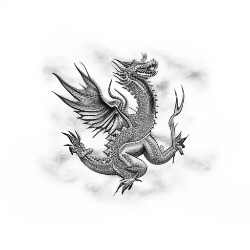 Teal And Purple Dragon With Galaxy Swirl Background