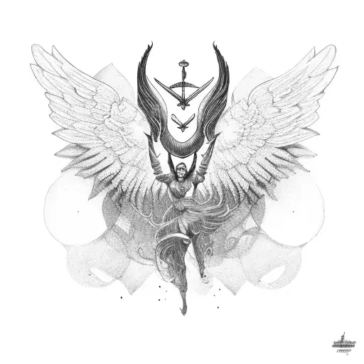 A Female Runner Silhuet With Wings