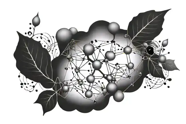 Serotonin Molecule With Nature Stuff
