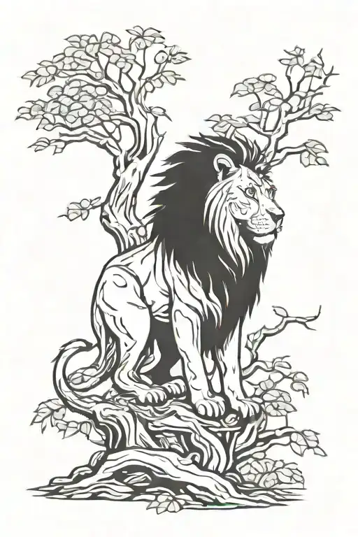 Lion In The Tree