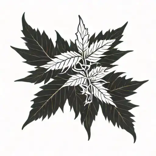 Cannabis Leaf Intertwined With Cigarette Being Consumed