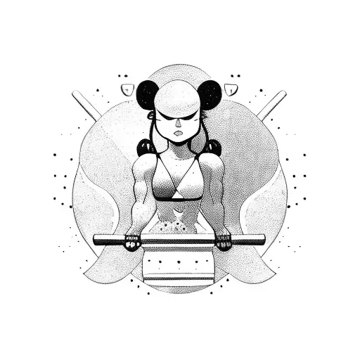 Strong Female Warrior Lifting Weights