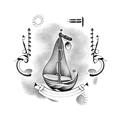Combine Music Notes With A Boat To Create A Unique Nautical Music-themed