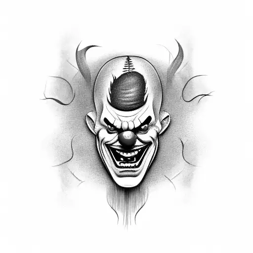 Evil Clown Coming Out Of Skin