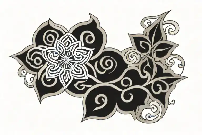 Celtic Flowers With Triskeles