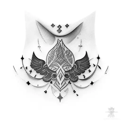 Beautiful Tattoo On The Neck