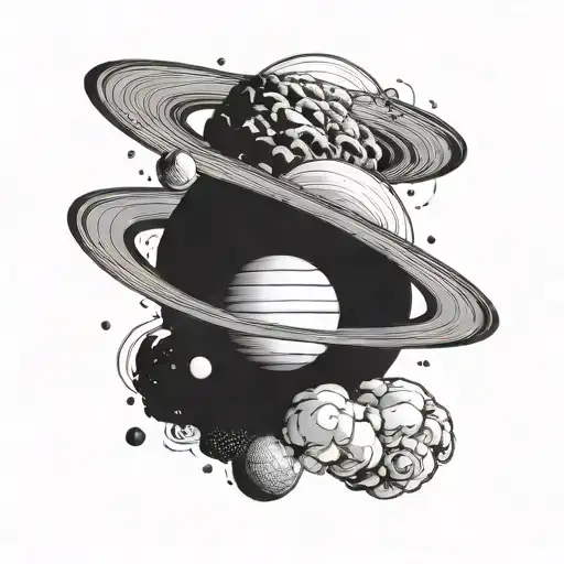 Black And White Saturn For The Man's Left Triceps