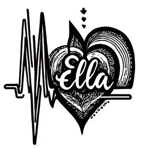 Heartbeat Line Name Ella