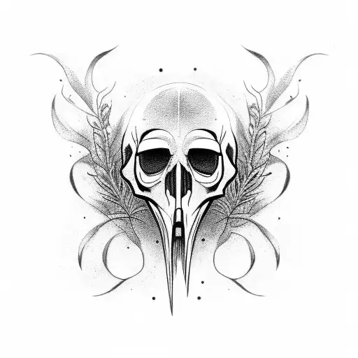 Crow Skull In The Grass