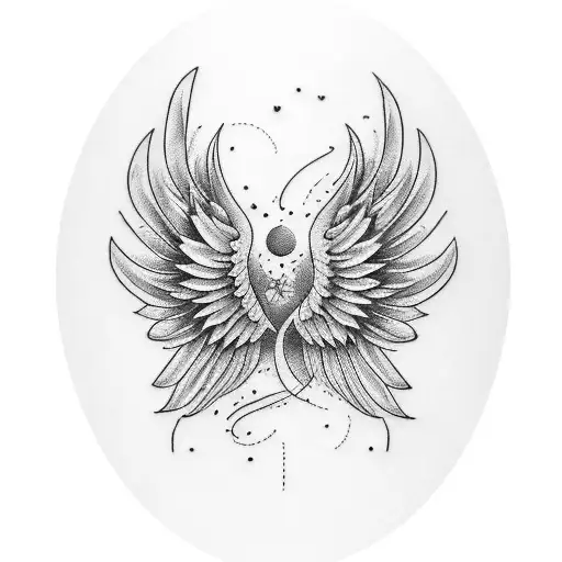 Wing Sleeve With Family & Flowers Below It