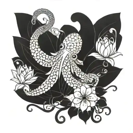 Kraken With Water Lily