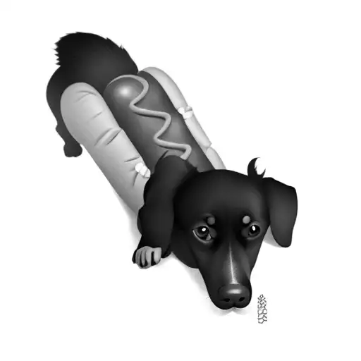 A Dog In A Hot Dog Costume