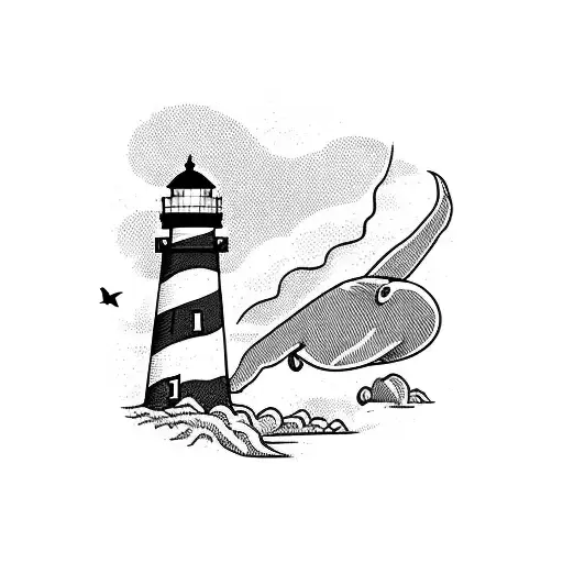 Lighthouse With Plane