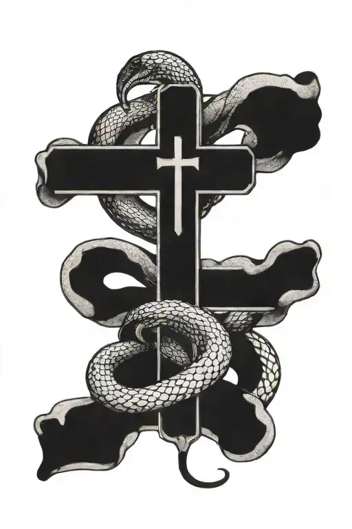 Cross With A Snake Wrapped