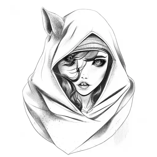 A Red Riding Hood And The Woolf In On Person