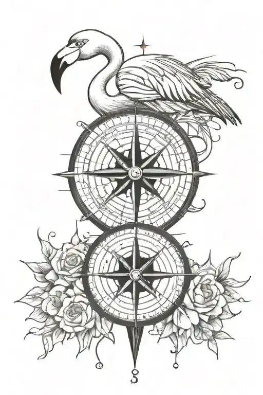 Flamingo And Compass