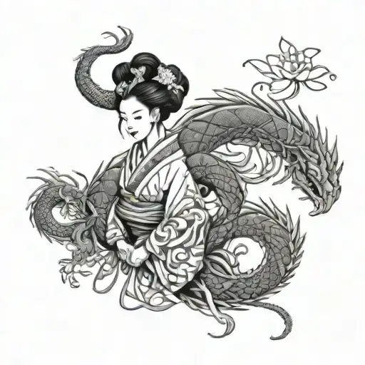 Geisha And Dragon