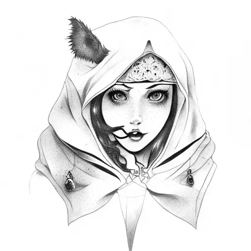 A Red Riding Hood And The Woolf In On Person