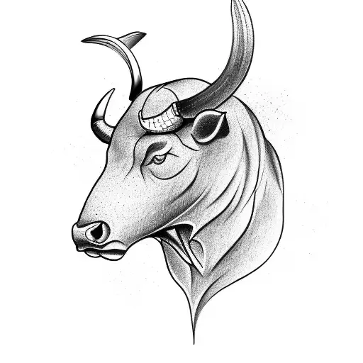 A Drawing Of A Bull