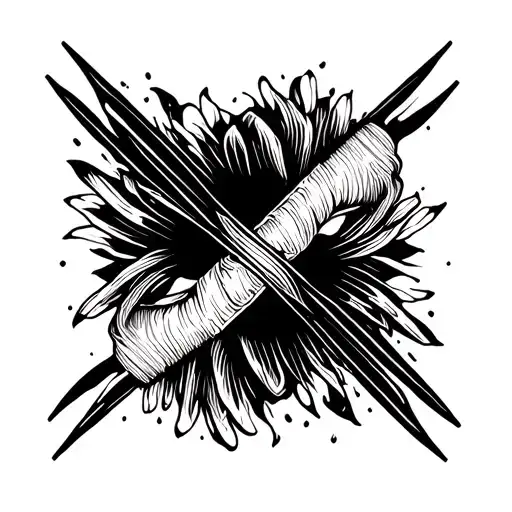 Two Black Lines Around The Bicept Tattoo Black Tattoo