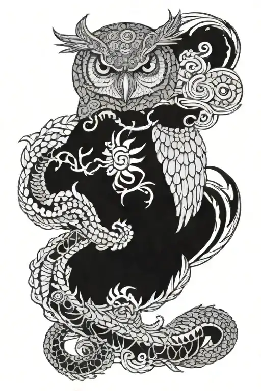 Owl And Dragon Wrapped