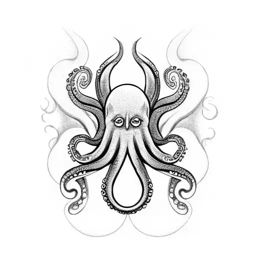 Octopus Going Into Portal And Transforming Into Beauty