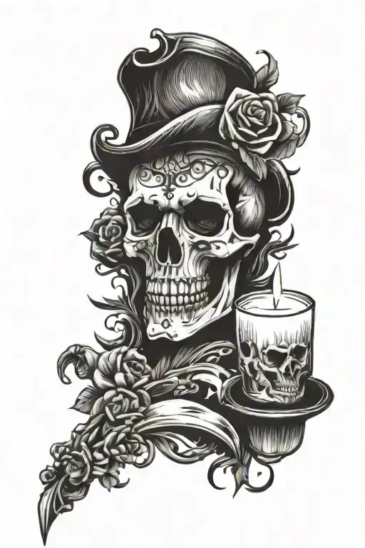 Skull And Candle Arm Sleeve