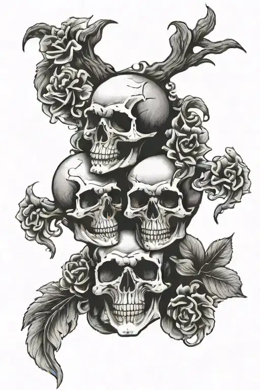 See No Evil Hear See Speak No Evil Skulls Facing Away