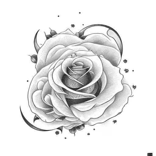 Moon With Rose Poppy And Lili Of The Valley