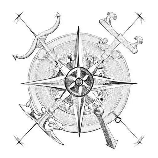 Combine A Compass And Eagle Globe And Anchor Symbol In A Unique Design