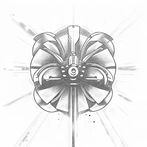 Lightsaber Hilt From Star Wars With Lily Flower Coming Out The End