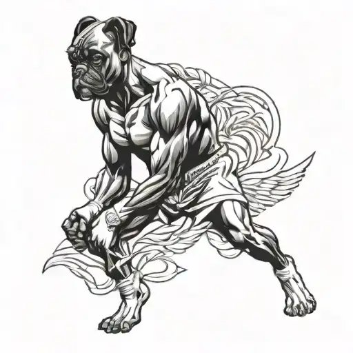 Boxer With Angel Tattoos Inspired