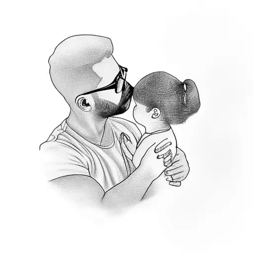 Dad Kissing A Baby Girl