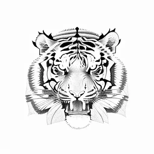 Tiger With Trishul