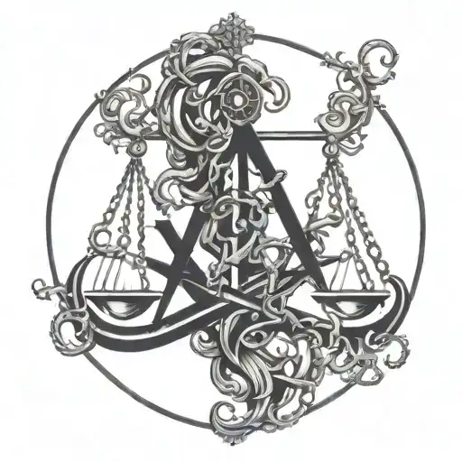 A Libra Symbol Intertwined With Eldritch Tentacles