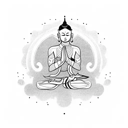 Muay Thai Warrior Meditating Under A Bodhi Tree