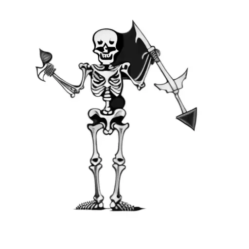 A Skeleton Holding A Sword