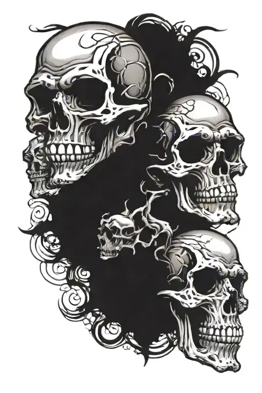 See No Evil Hear See Speak No Evil Skulls Facing Each Other