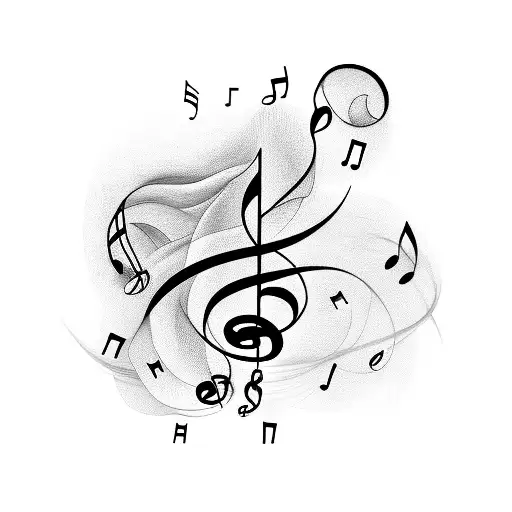 Music Note Intertwined With Smoke Swirls