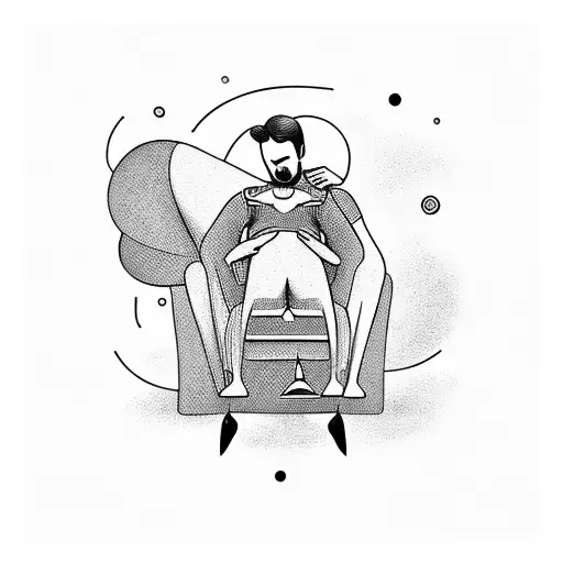 Father And Daughter In Reclining Chair